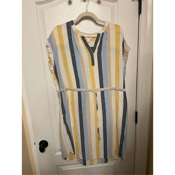 Time and Tru striped shirt dress with belt - Picture 1 of 6